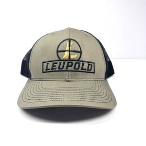 Leupold‎ Trucker Hat Snapback Green Black Mesh Embroidered Logo NWOT